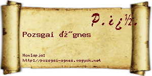 Pozsgai Ágnes névjegykártya